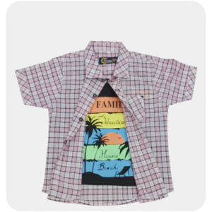 Double Shirt Boys White Red Checkered
